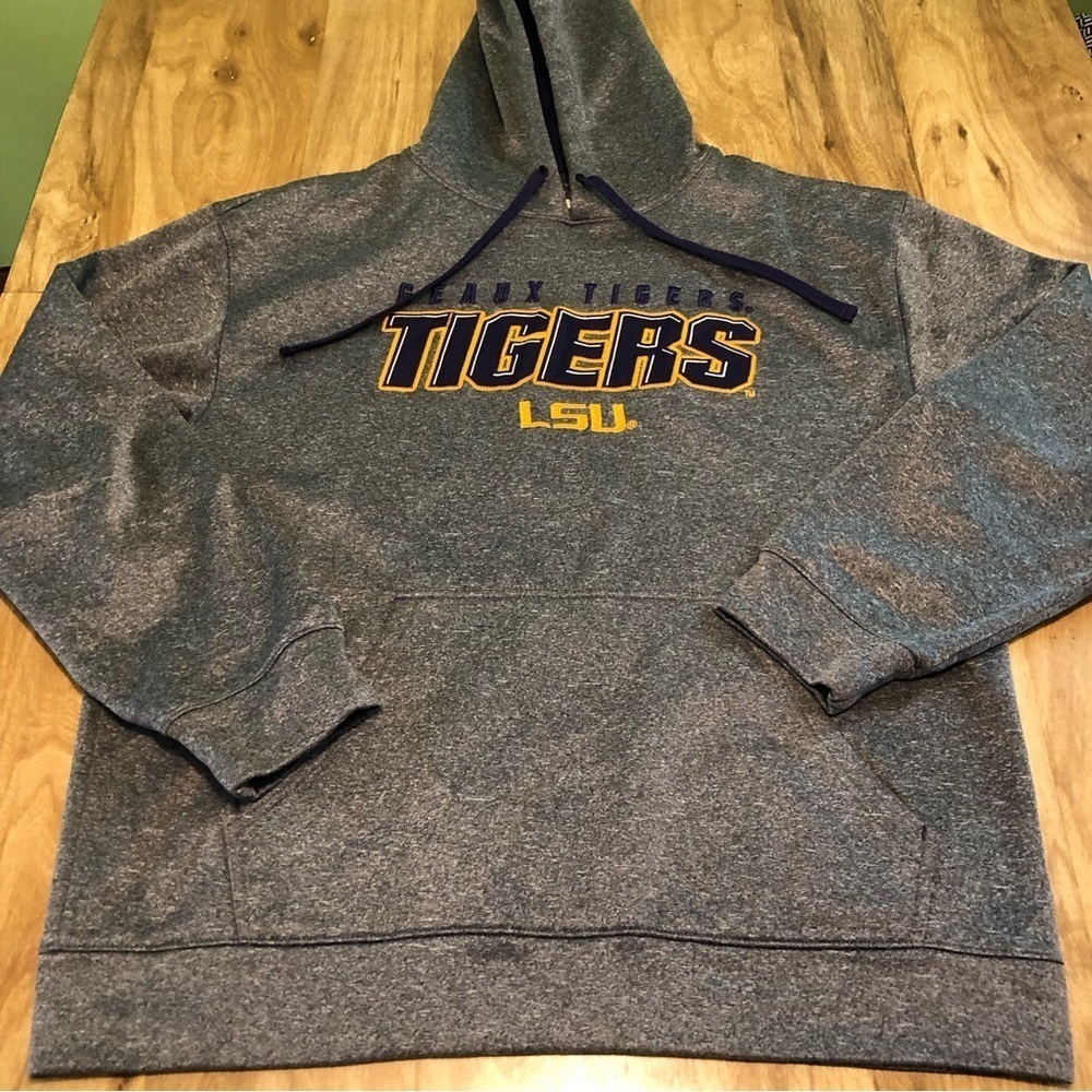3/$25 Champion LSU Tigers Reverse Weave Hoodie Sweatshirt Pullover Gray Large - Picture 1 of 7